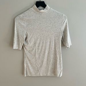 Banana Republic mock neck knit - very light heather gray